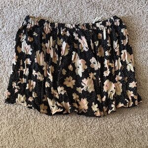 Kimchi Blue Black and Cream Floral Mini Skirt